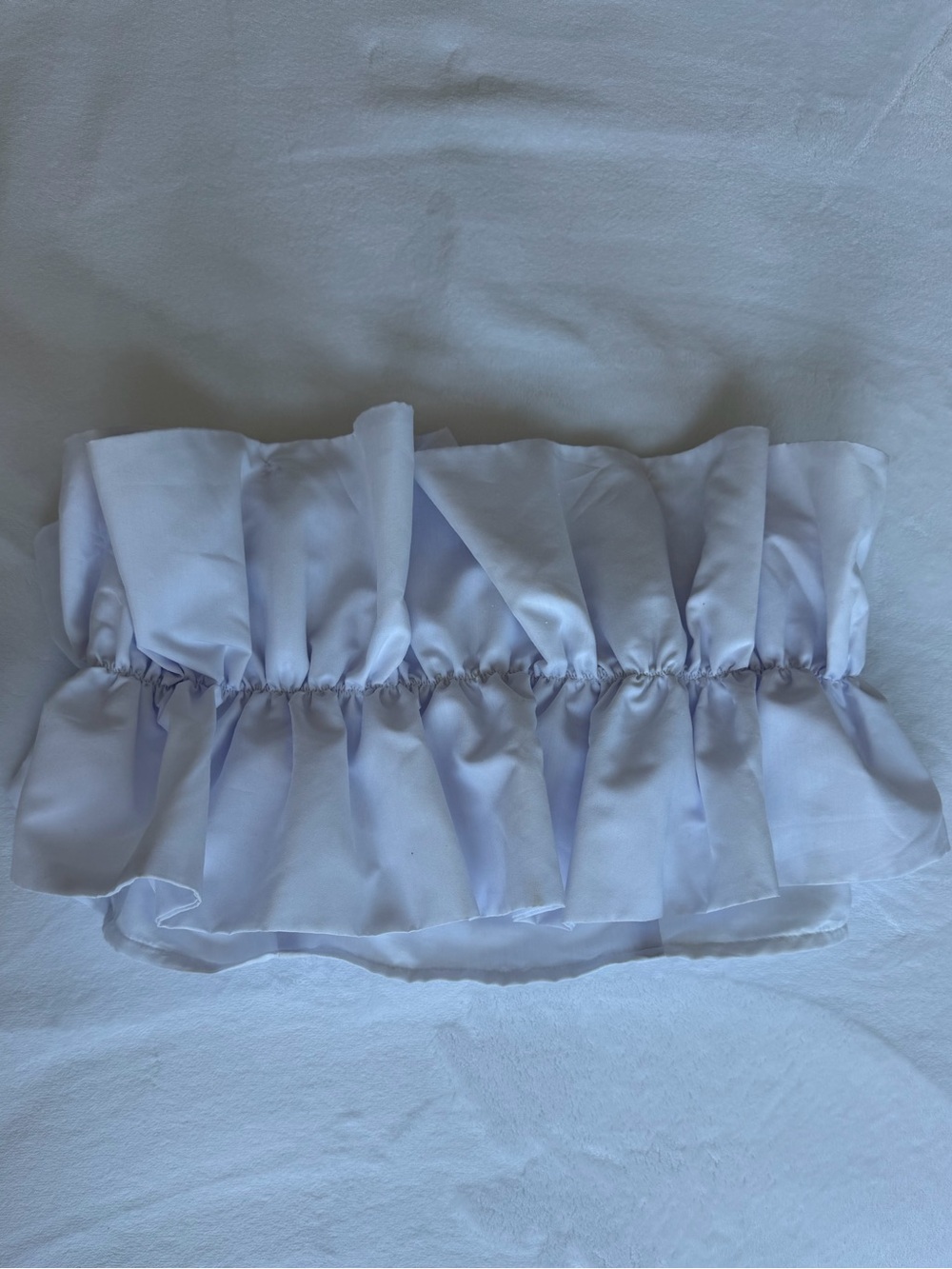 White Ruffled Strapless Top